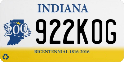 IN license plate 922KOG