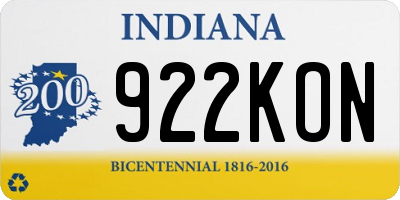 IN license plate 922KON
