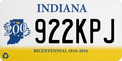 IN license plate 922KPJ
