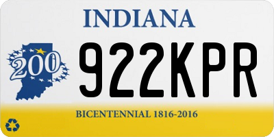 IN license plate 922KPR