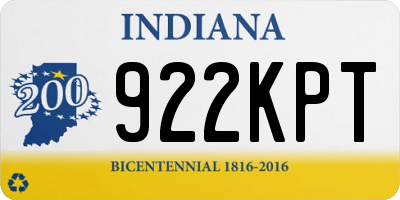 IN license plate 922KPT