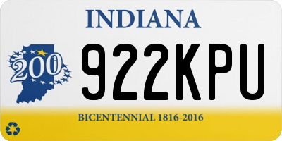 IN license plate 922KPU
