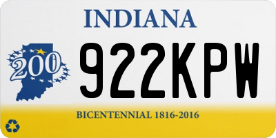IN license plate 922KPW