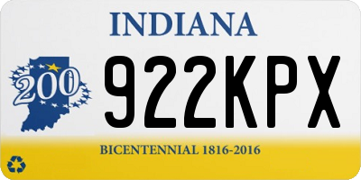 IN license plate 922KPX