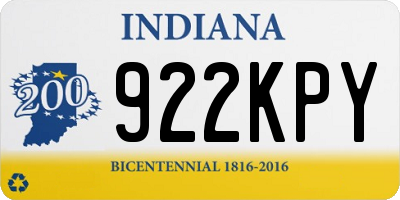 IN license plate 922KPY