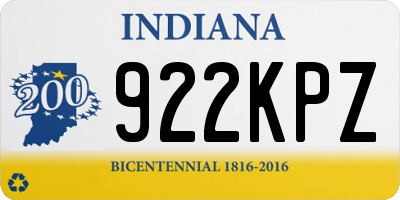 IN license plate 922KPZ