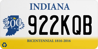 IN license plate 922KQB