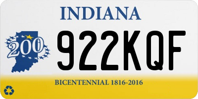 IN license plate 922KQF