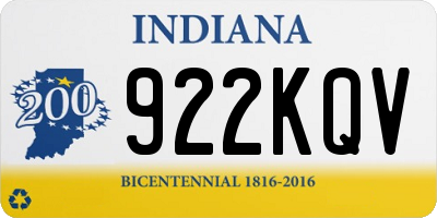 IN license plate 922KQV