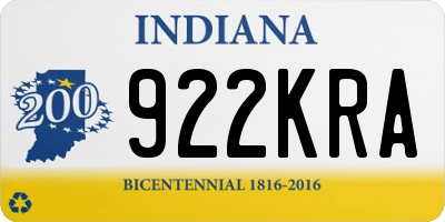 IN license plate 922KRA