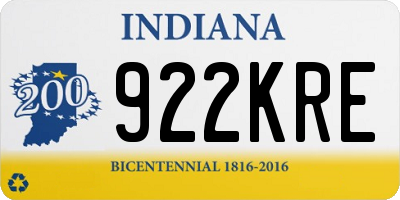 IN license plate 922KRE