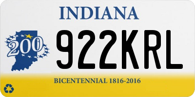 IN license plate 922KRL
