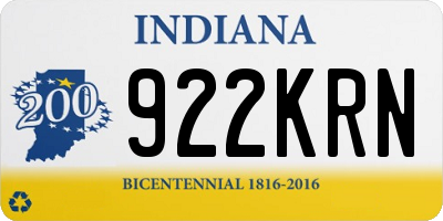 IN license plate 922KRN