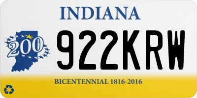 IN license plate 922KRW