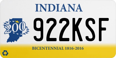 IN license plate 922KSF