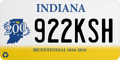 IN license plate 922KSH