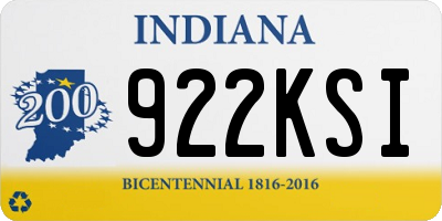IN license plate 922KSI