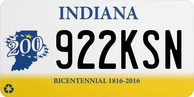 IN license plate 922KSN
