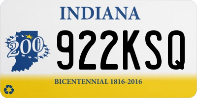 IN license plate 922KSQ