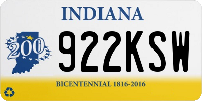 IN license plate 922KSW