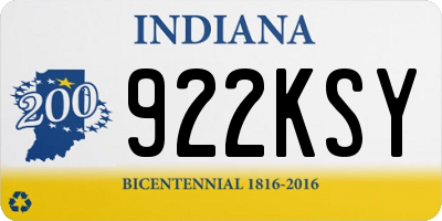 IN license plate 922KSY