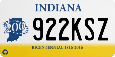 IN license plate 922KSZ