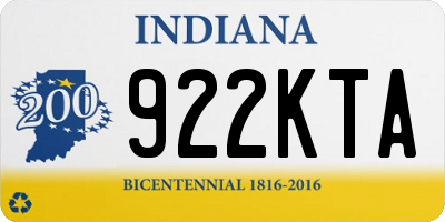 IN license plate 922KTA