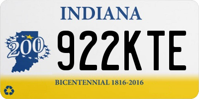 IN license plate 922KTE
