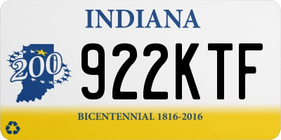 IN license plate 922KTF
