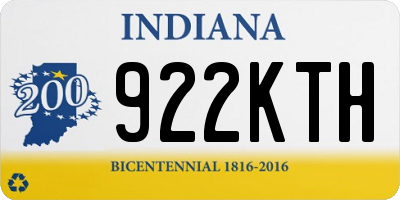 IN license plate 922KTH
