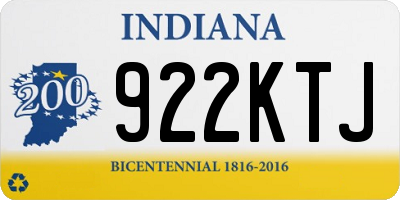 IN license plate 922KTJ