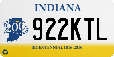 IN license plate 922KTL