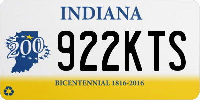 IN license plate 922KTS