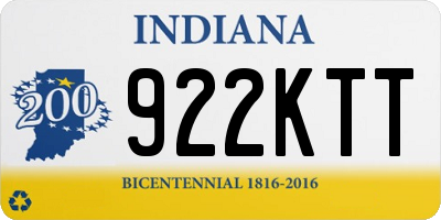 IN license plate 922KTT