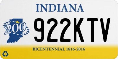 IN license plate 922KTV