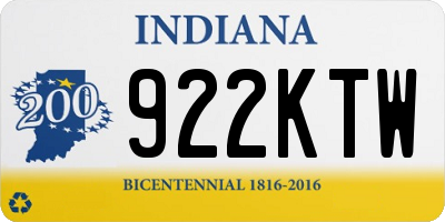 IN license plate 922KTW