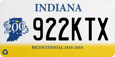IN license plate 922KTX