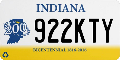 IN license plate 922KTY