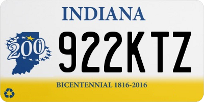 IN license plate 922KTZ