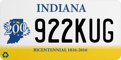 IN license plate 922KUG