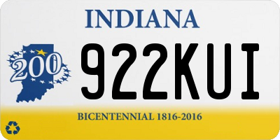 IN license plate 922KUI