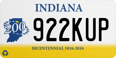 IN license plate 922KUP