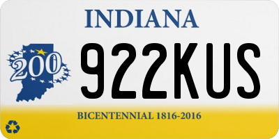 IN license plate 922KUS