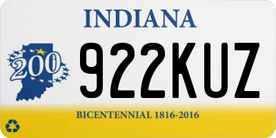 IN license plate 922KUZ