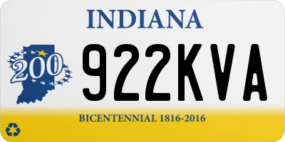IN license plate 922KVA