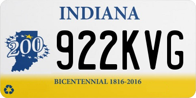 IN license plate 922KVG