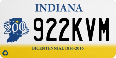 IN license plate 922KVM