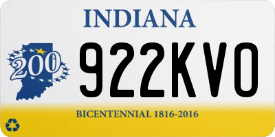 IN license plate 922KVO