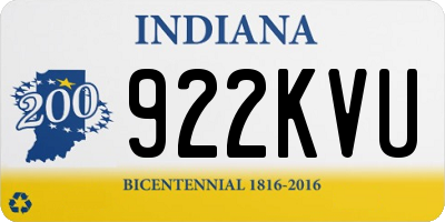 IN license plate 922KVU