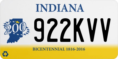 IN license plate 922KVV